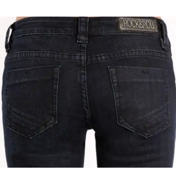 ROCK & ROLL COWGIRL low-rise trouser jeans flares wide leg 34x36L like new TALL - Picture 2 of 16